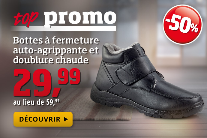 Top promo - Bottes à fermeture auto-agrippante et doublure chaude