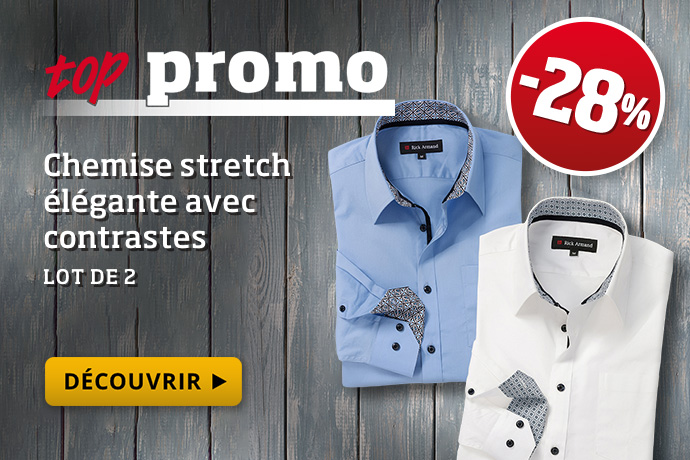 Top promo - Chemise stretch contrastée