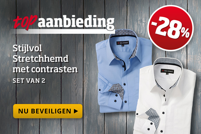 Topaanbieding - Stretchshirt met contrasten