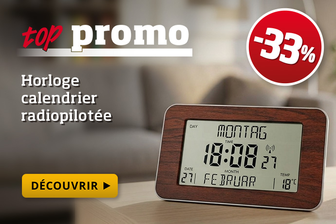 Topangebot - Horloge calendrier radiopilotée
