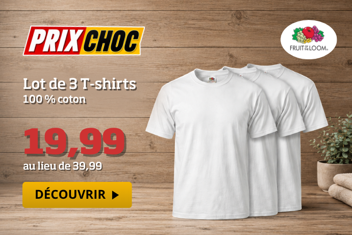 Prix choc- Lot de 3 t-shirts