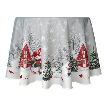 Plafond rond avec une famille de bonhommes de neige