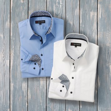 Chemise stretch contrastée