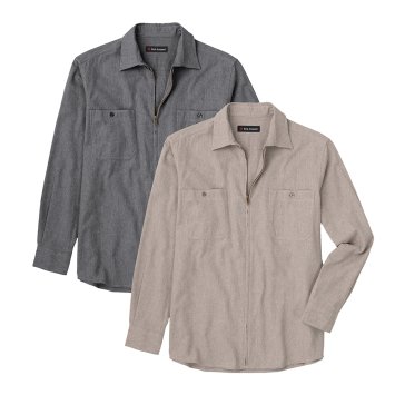 Chemise en flanelle avec fermeture éclair sur toute la longueur