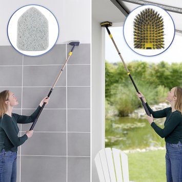 Balai de nettoyage 2 en 1 pour intérieur et extérieur