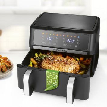 Heteluchtfriteuse met dubbele lade