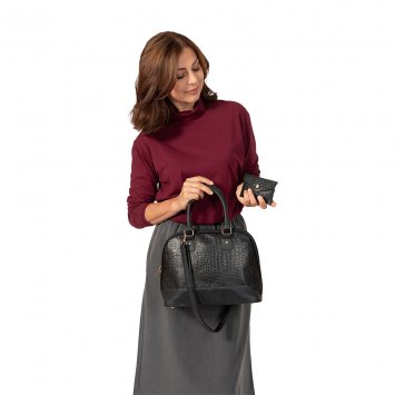 Sac à main en cuir avec portefeuille