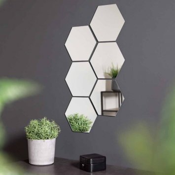 Stickers muraux miroir, lot de 6