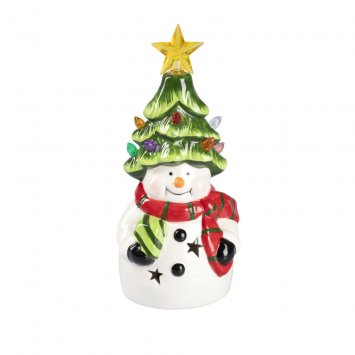 Père Noël et bonhomme de neige à LED