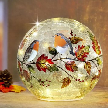 Boule de verre LED « L'automne »