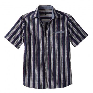 Chemise zippée en seersucker