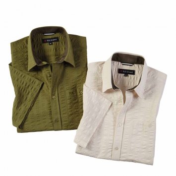 Chemise en seersucker de coton en lot