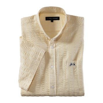 Chemise seersucker col officier