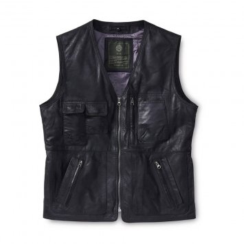 Gilet cuir multipoches