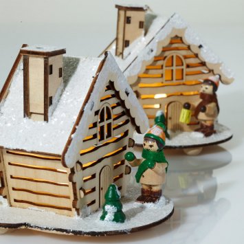 Cabanes de forêt illuminées Lot de 3 