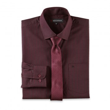 Overhemd en stropdas,Bordeaux