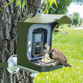 Mangeoire à oiseaux avec caméra de visualisation Caméra d'observation des