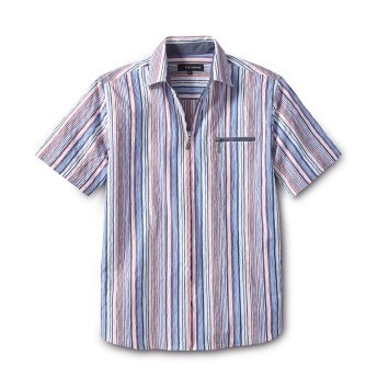 Chemise zippée en seersucker
