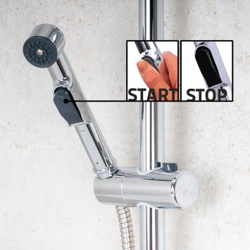 Douchekop met start-stopsysteem