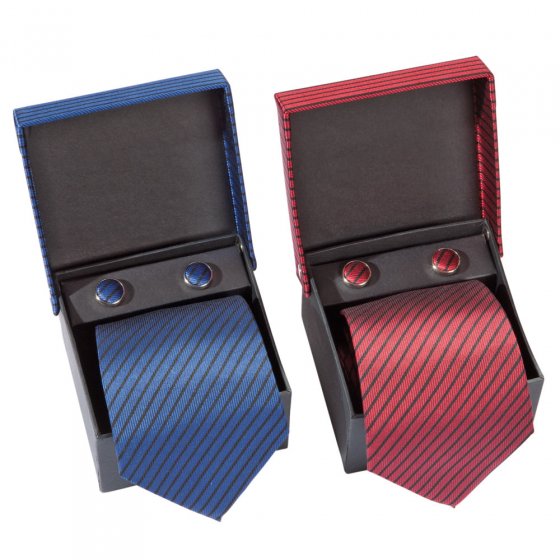 Stropdas met manchetknopen. 