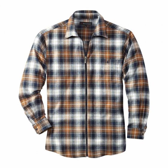 Chemise de flanelle zippée 3XL (47/48) | Marron
