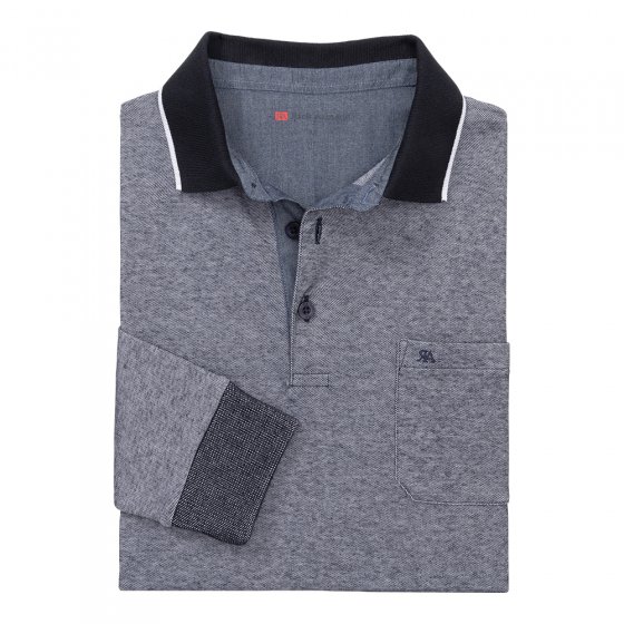 Polo à manches longues  3XL (128/132) | Bleu
