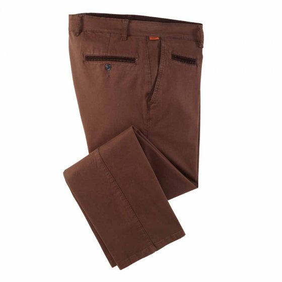 Pantalon en coton au bel effet de contrastes 