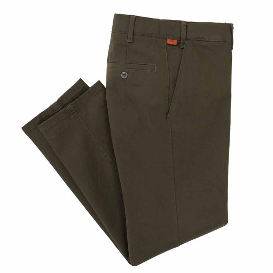 Katoenen broek met elastische tailleband 52 | Donkergroen