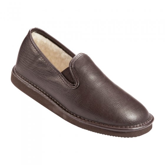 Chaussons doublés d.laine,marr 46 | Marron