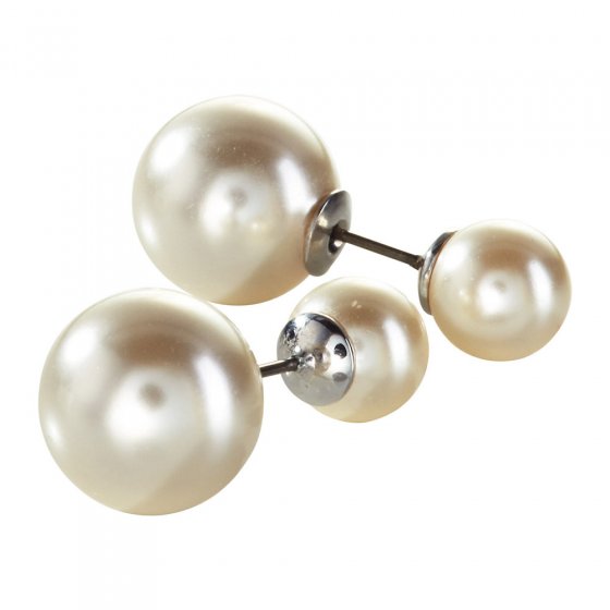 Boucles d'oreilles perles CRYSTALP  "2 en 1" 
