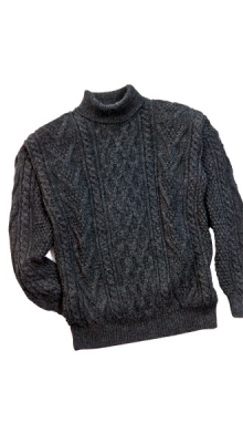 Pull d’Aran à col roulé 