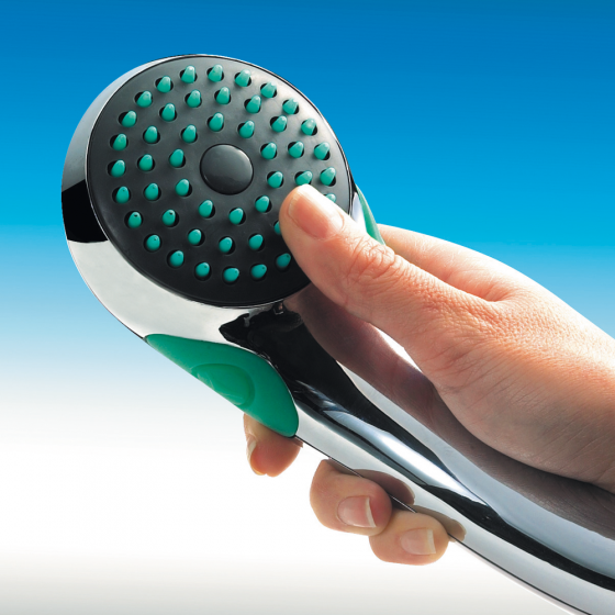 Pommeau de douche anticalcaire avec stoppeur 