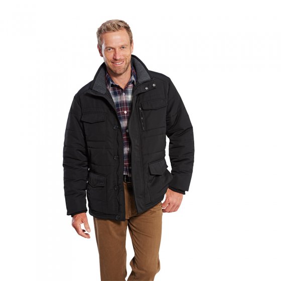 Gewatteerde jas met afneembare capuchon 