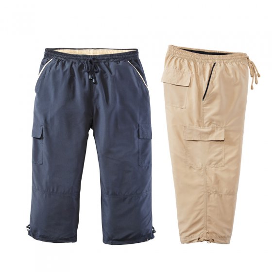 Lot de 2 pantalons de loisirs 3/4 L (46/48) | Marine#Beige