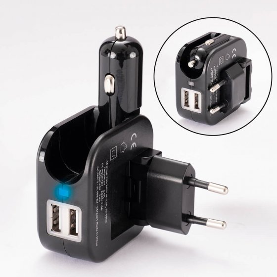 2-in-1 auto-USB-oplader 