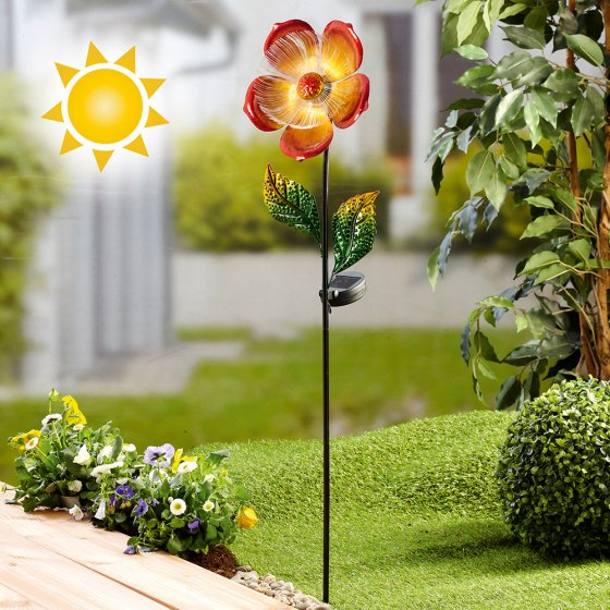 Fleur métallique à effet lumineux 