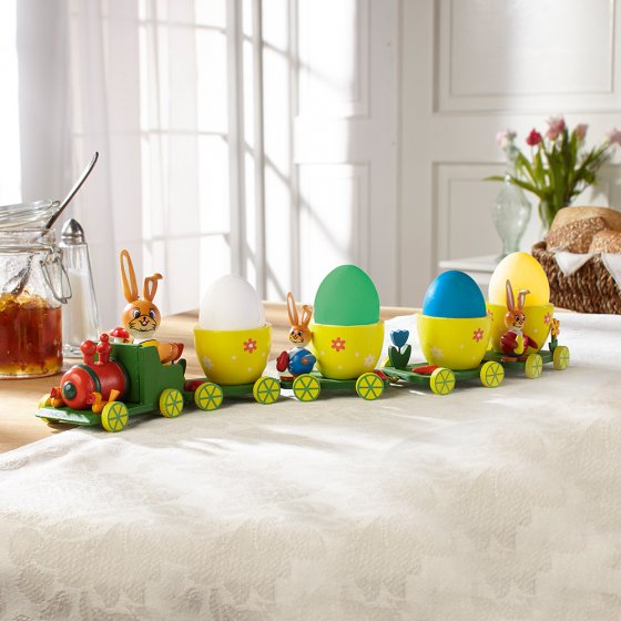 Paastrein met eierdopjes 