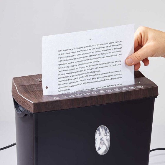 Multifunctionele papierversnipperaar in houtlook 