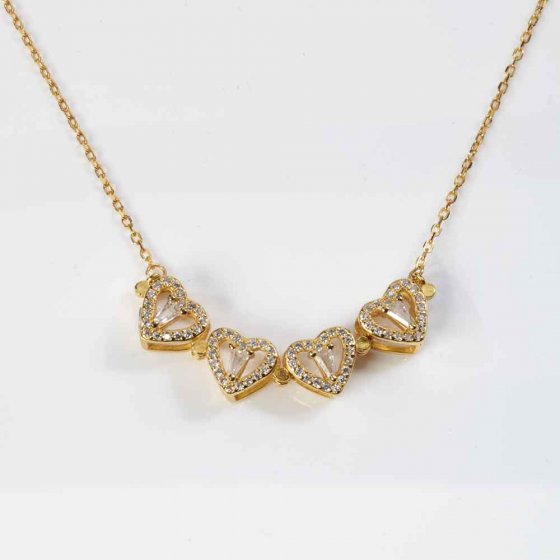 Collier trèfle et cœurs 