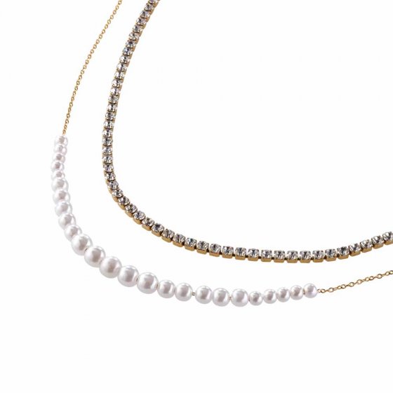 Collier fin à deux rangs 