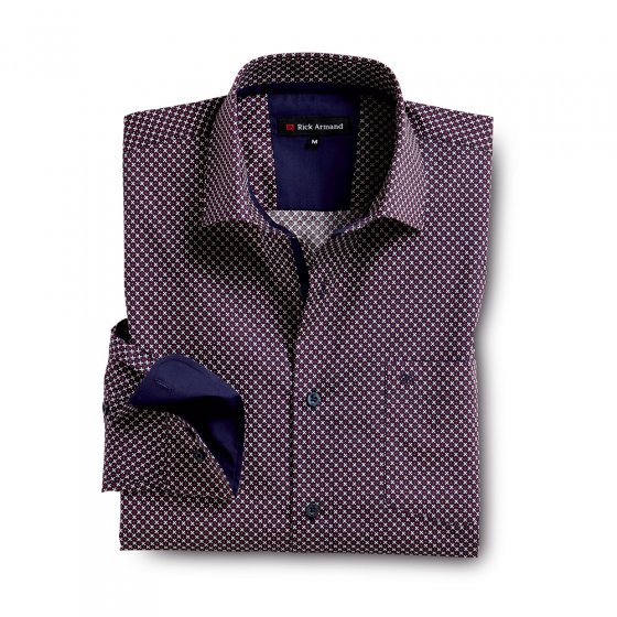 Mod.'Milano'overhemd m.pr.,Roo M | Rood