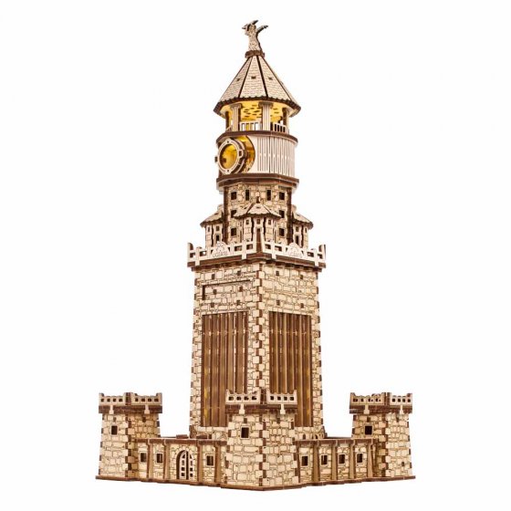 Houten model vuurtoren van Alexandrië 