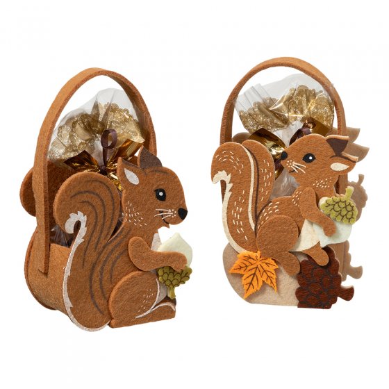 Eekhoorntasje met snoepjes set van 2 