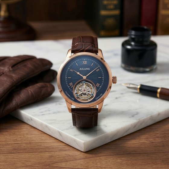 Tourbillon-horloge van goud 