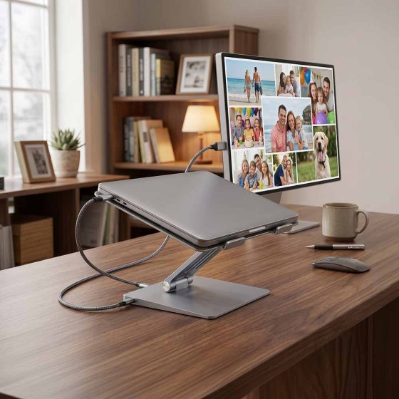 Laptopstandaard met dockingstation 