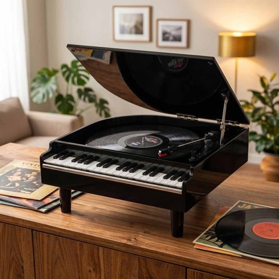 Platine vinyle façon piano 