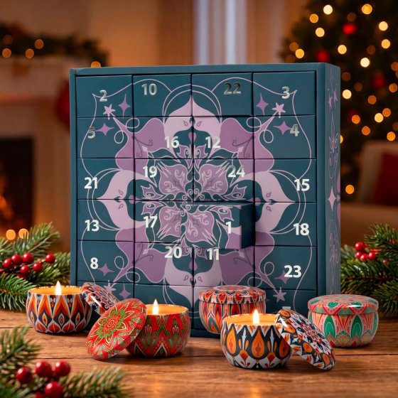 Calendrier de l'Avent : mini-bougies parfumées 