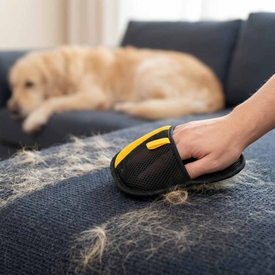Handschoen voor dierenharen 