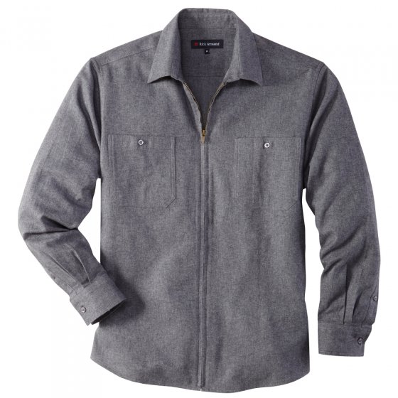 Chemise en flanelle avec glissière continue 3XL (47/48) | Gris