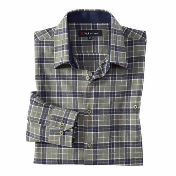 Chemise en flanelle de coton 3XL (47/48) | Vert